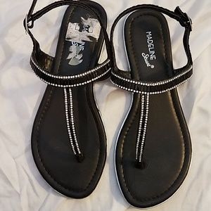Sparkly T strap sandals